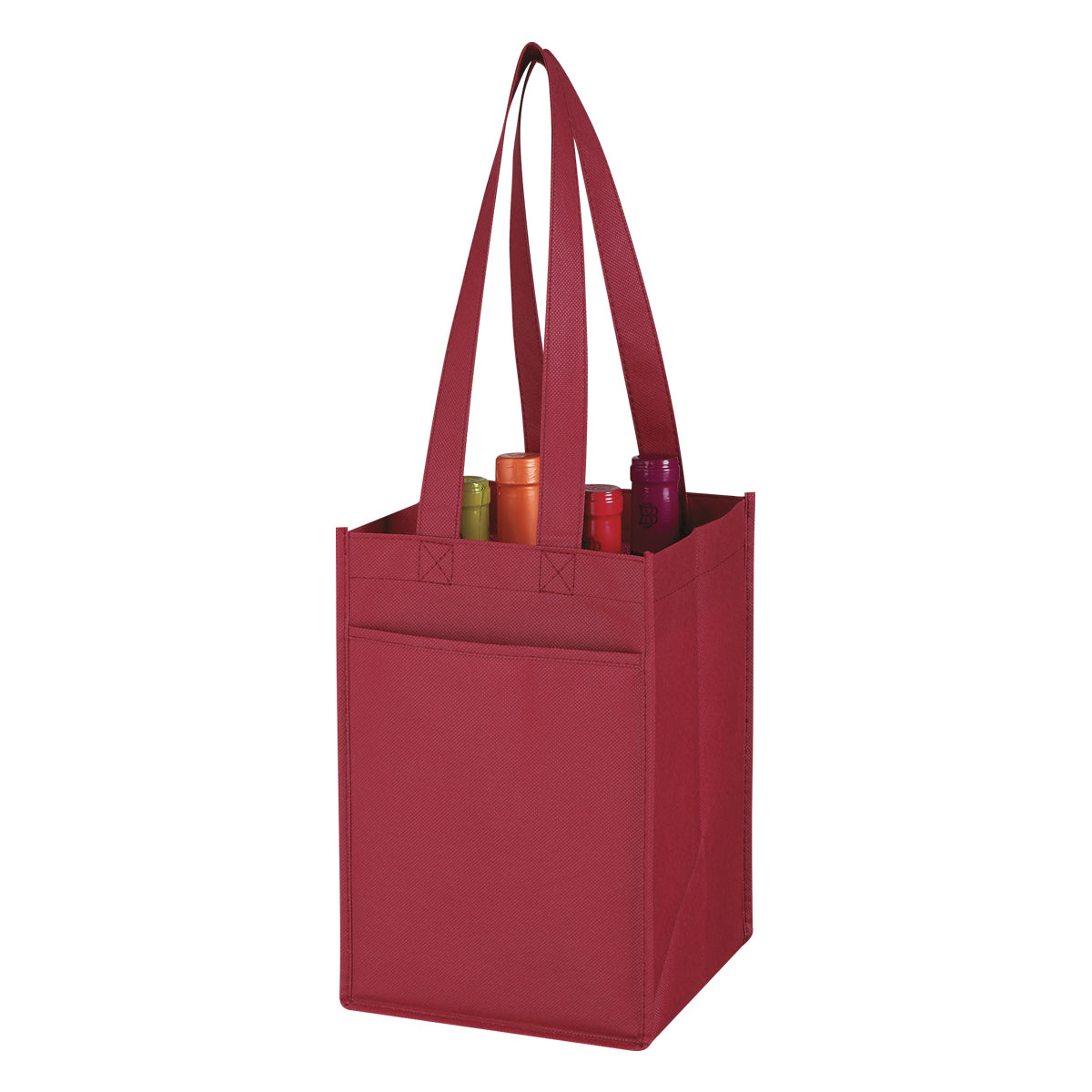 10PCS/SET NON-WOVEN 4 BOTTLE WINE TOTE BAG