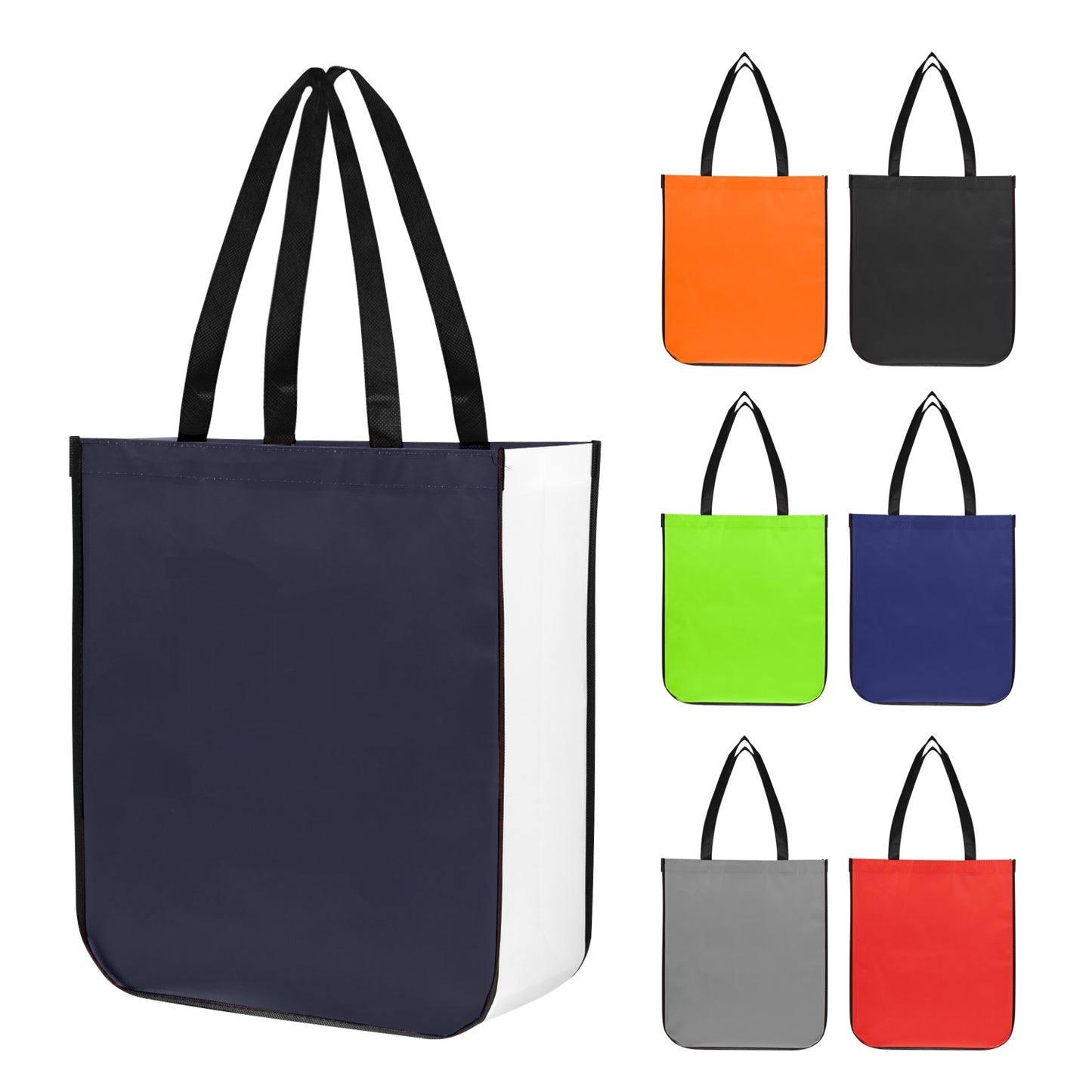 10PCS/SET  LAMINATED NON-WOVEN TOTE BAG WITH 100% RPET MATERIAL