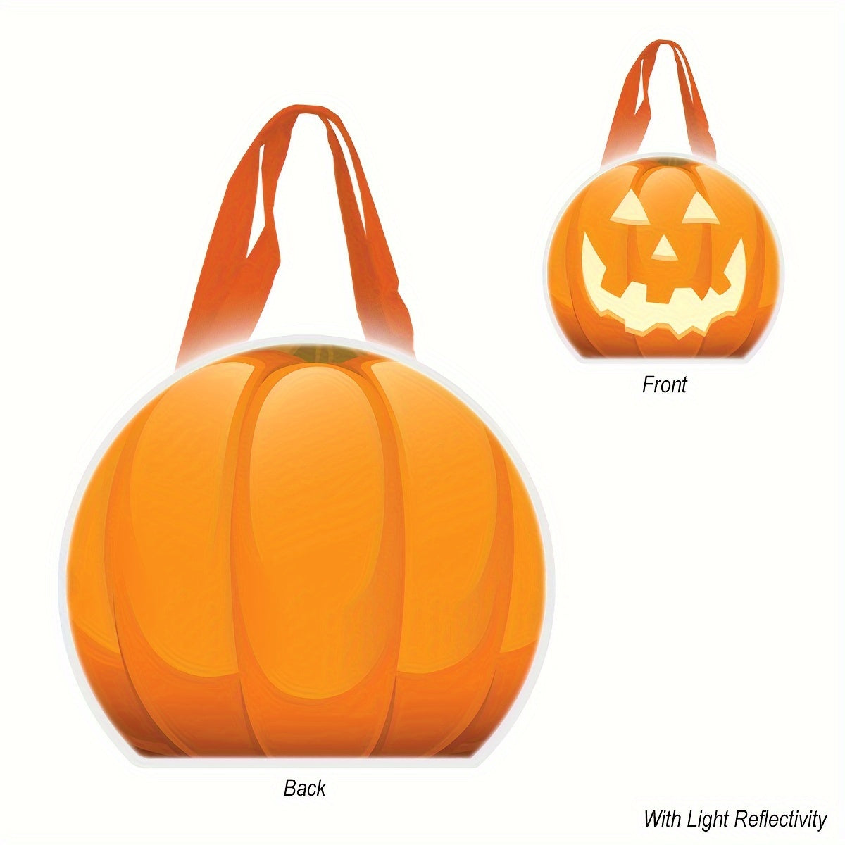 10PCS/SET REFLECTIVE SHOPPER REFLECTIVE HALLOWEEN PUMPKIN NON-WOVEN TOTE BAG